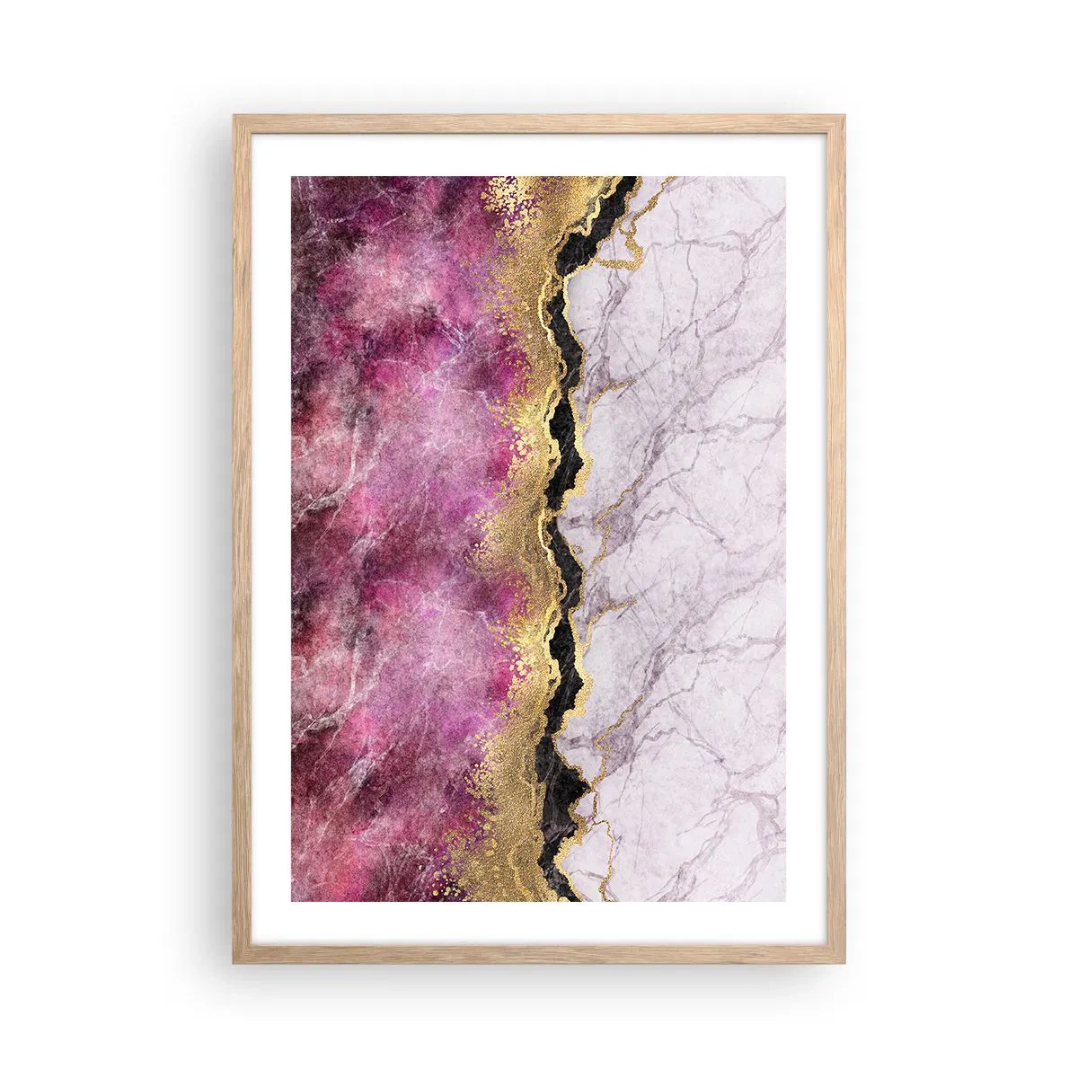 Plagát v ráme zo svetlého duba - Na hranici - 50x70 cm