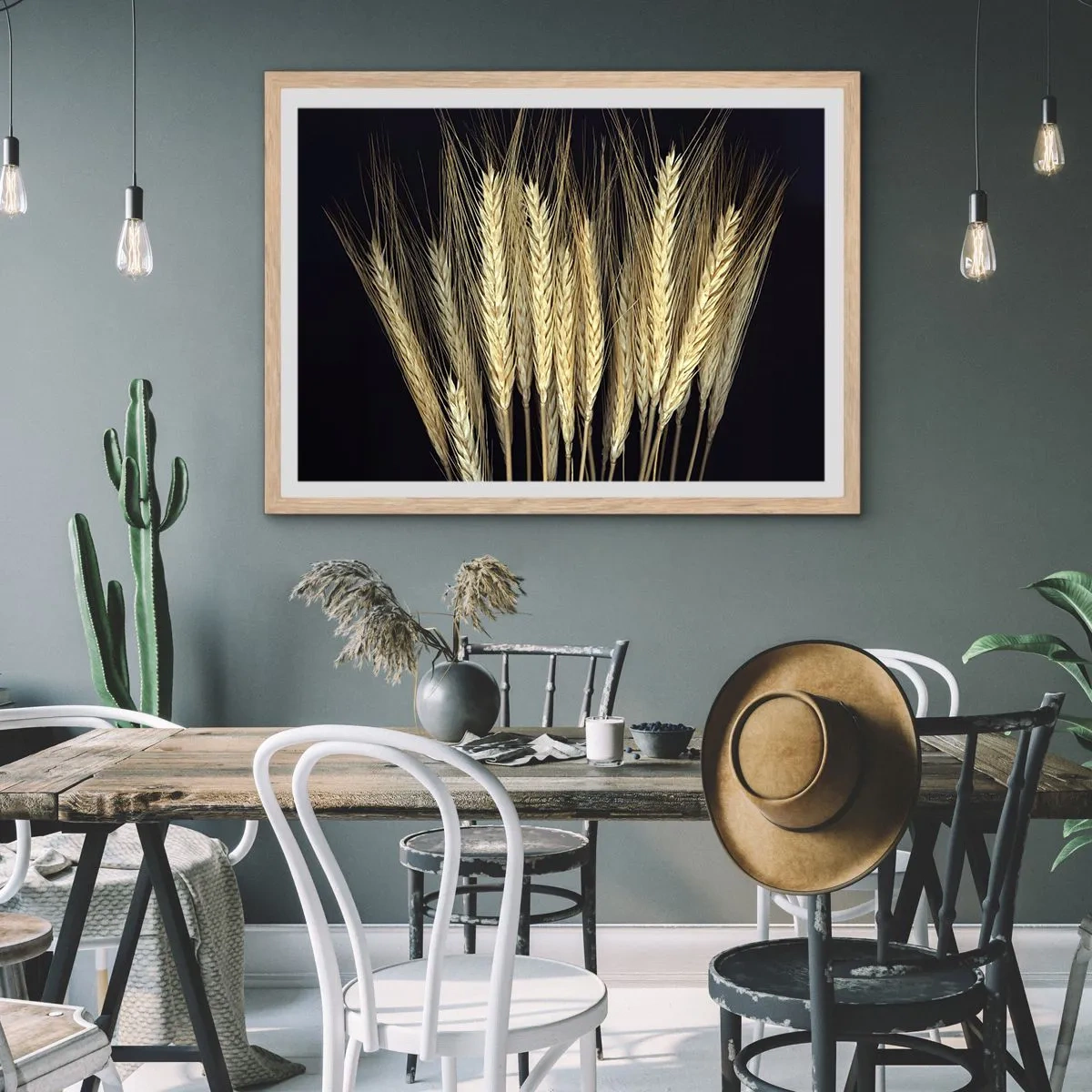 Plagát v ráme zo svetlého duba - Rustikálna mágia - 40x30 cm