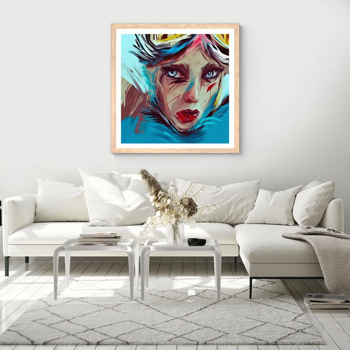 Plagát v ráme zo svetlého duba - Silničná bojovníčka - 60x60 cm