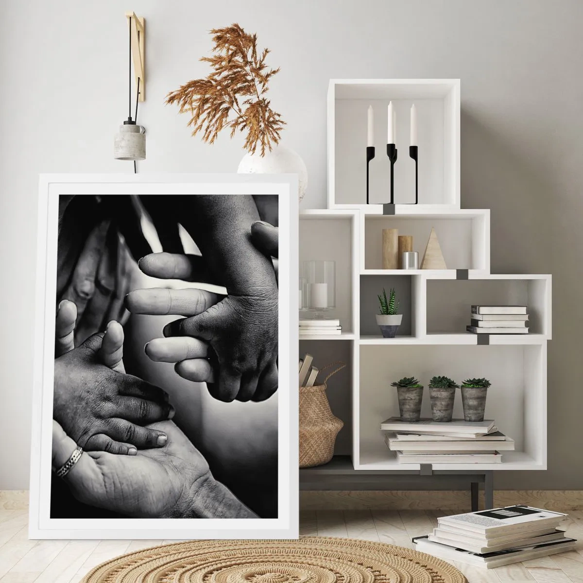 Plagát v bielom ráme - Byť človekom - 40x50 cm