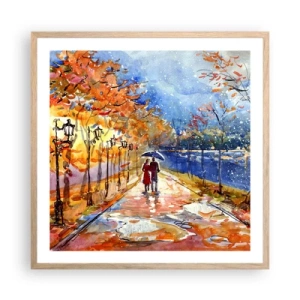 Plagát v ráme zo svetlého duba - Spoločne k hranici času - 60x60 cm