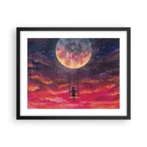 Plagát v čiernom ráme - Stavať si vzdušné zámky - 50x40 cm