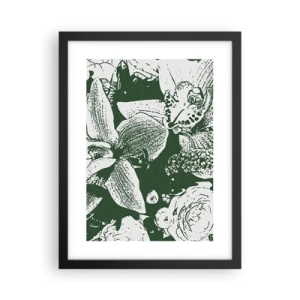 Plagát v čiernom ráme - Kytica – svet zelene - 30x40 cm