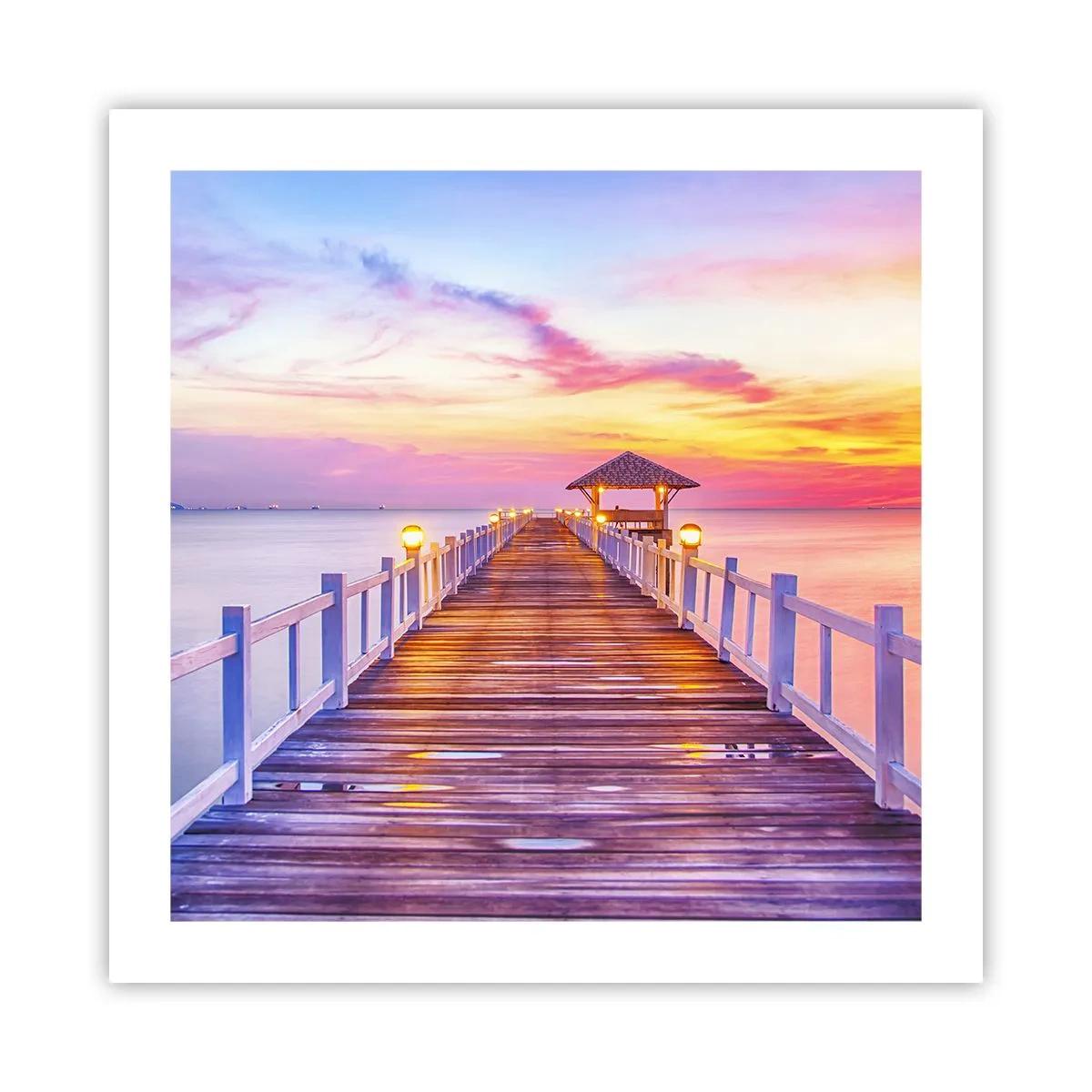 Plagát - Ľaliovo-zlaté ticho večera - 50x50 cm