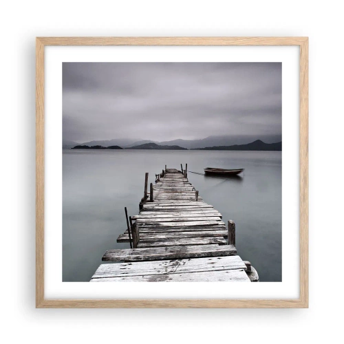 Plagát v ráme zo svetlého duba - Zajtra môžeš vyraziť - 50x50 cm