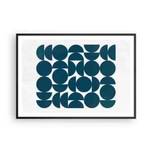 Plagát v čiernom ráme - Kruhy a polkruhy - 100x70 cm