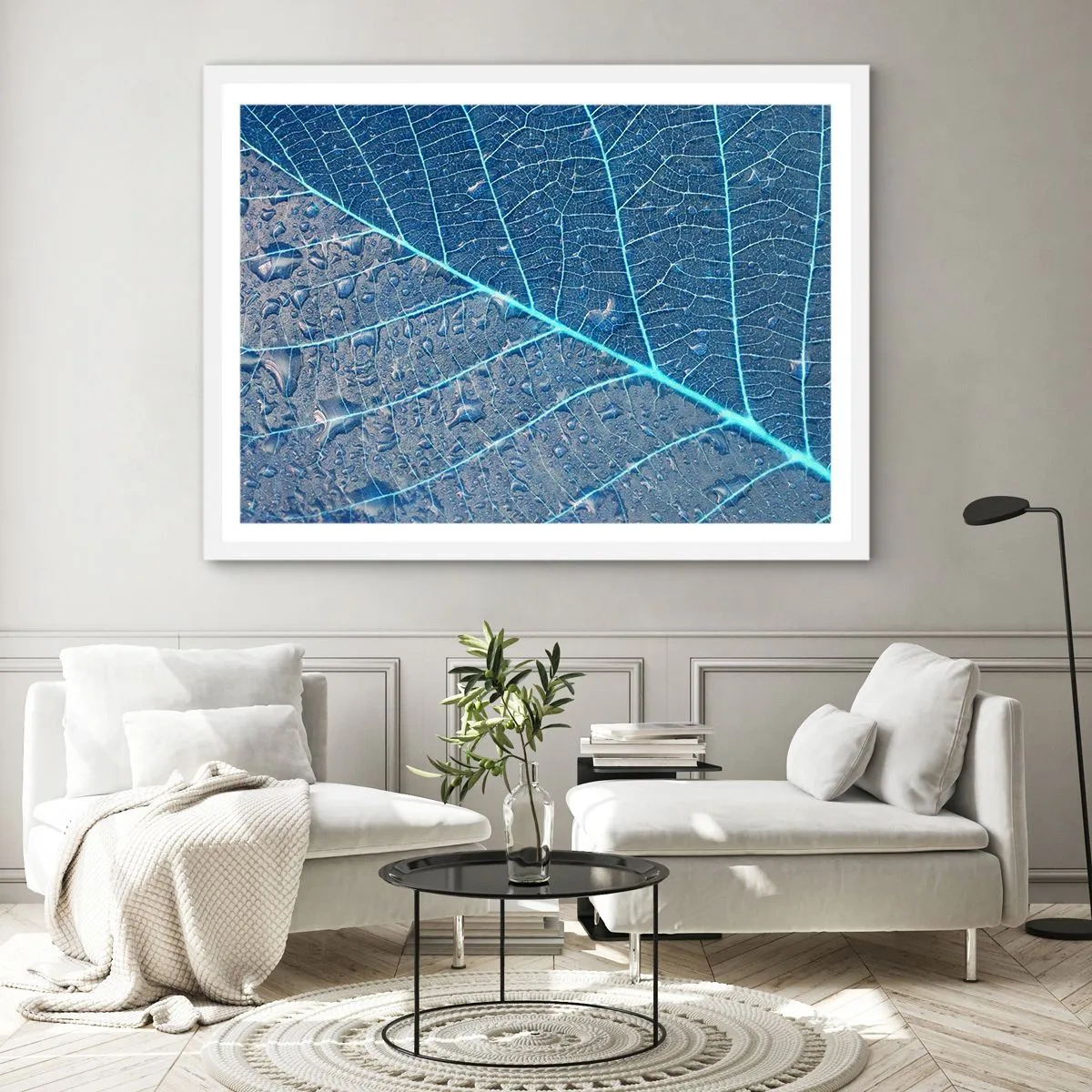 Plagát v bielom ráme - Modrý život - 50x40 cm