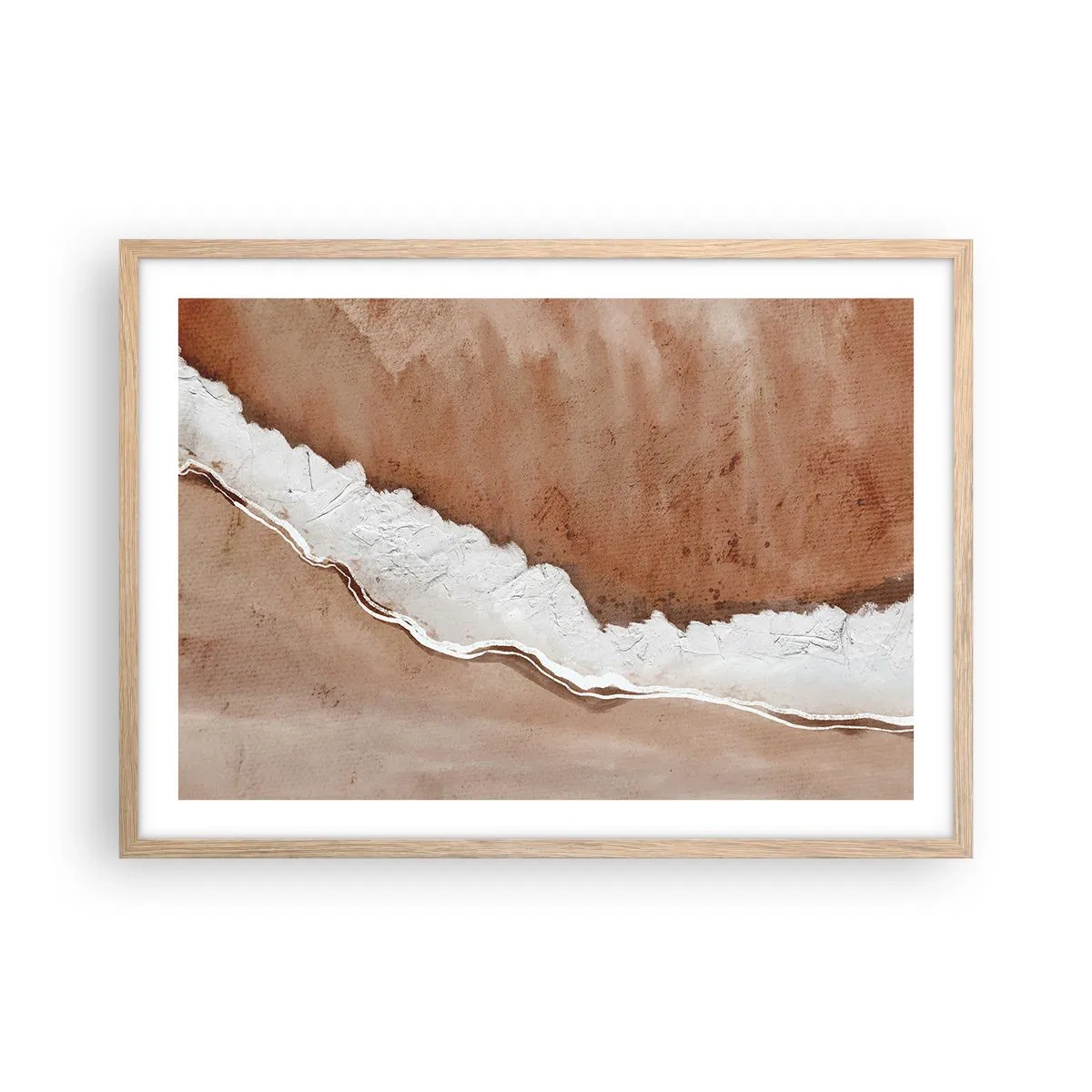 Plagát v ráme zo svetlého duba - V zemitých farbách - 70x50 cm