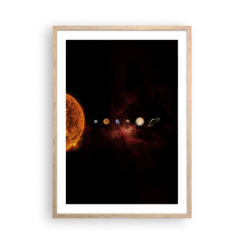 Plagát v ráme zo svetlého duba - Naša štvrť - 50x70 cm