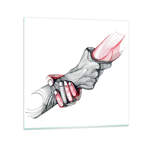 Obraz na skle - Ste v dobrých rukách - 50x50 cm