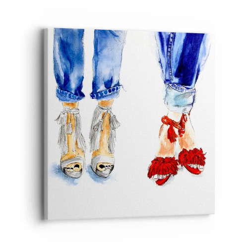 Obraz na plátne - Možno by sme sa vydali na prechádzku? - 30x30 cm