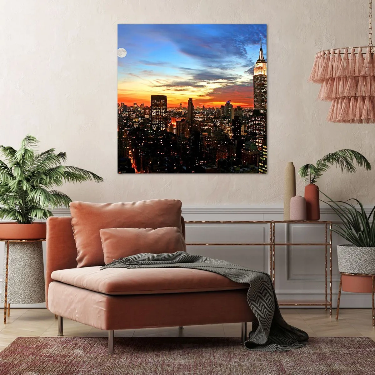 Obraz na plátne - Žiarivá americká noc - 70x70 cm