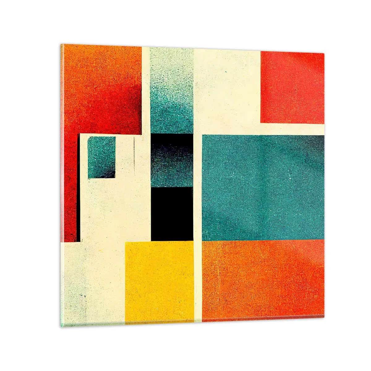 Obraz na skle - Geometrická abstrakcia – dobrá energia - 50x50 cm