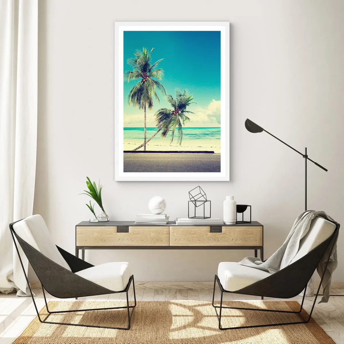 Plagát v bielom ráme - Prázdniny, je čas začať - 70x100 cm