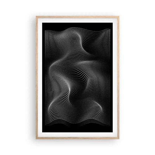 Plagát v ráme zo svetlého duba - Tanec svetla v priestore - 61x91 cm