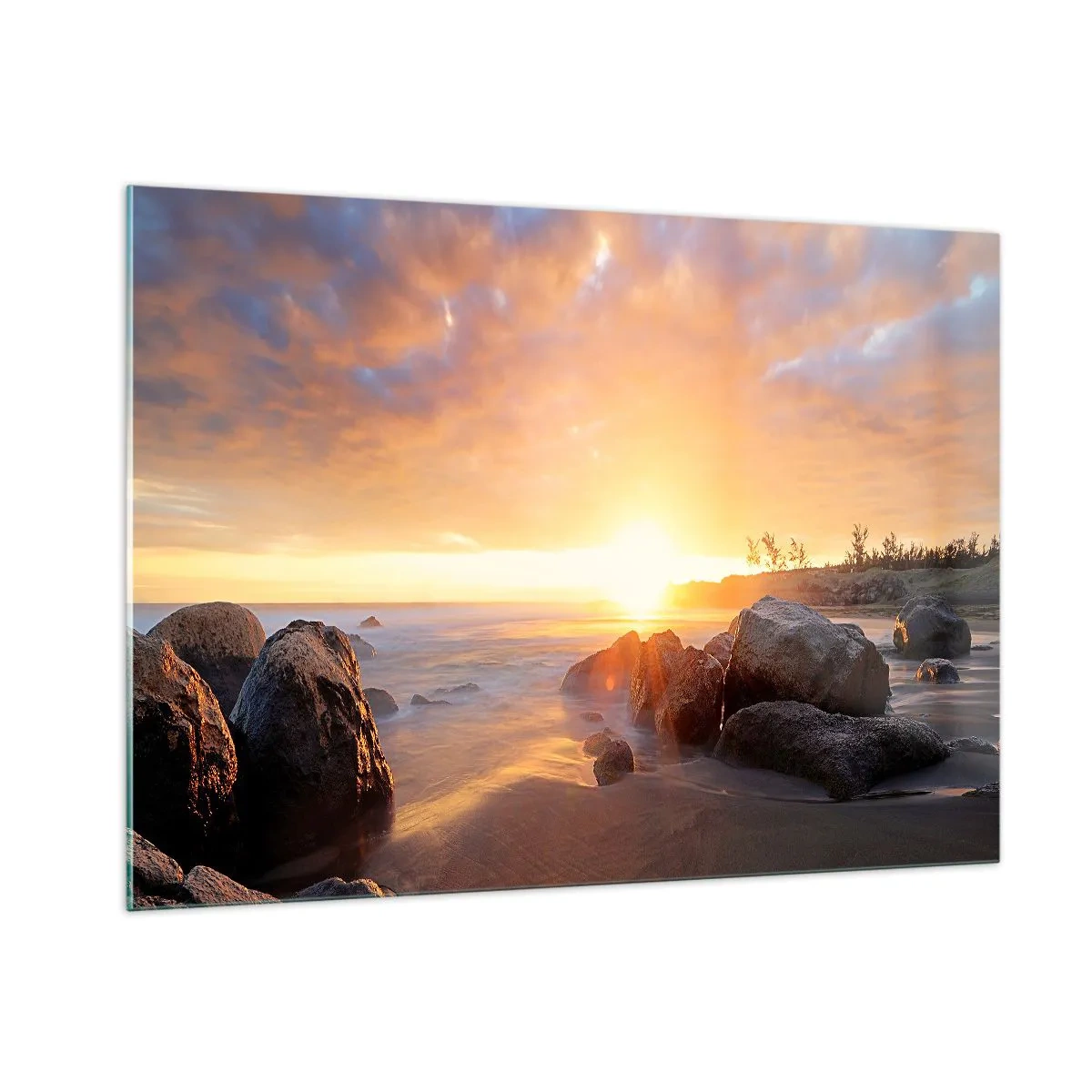 Obraz na skle - Svetlý večerný vánok - 100x70 cm
