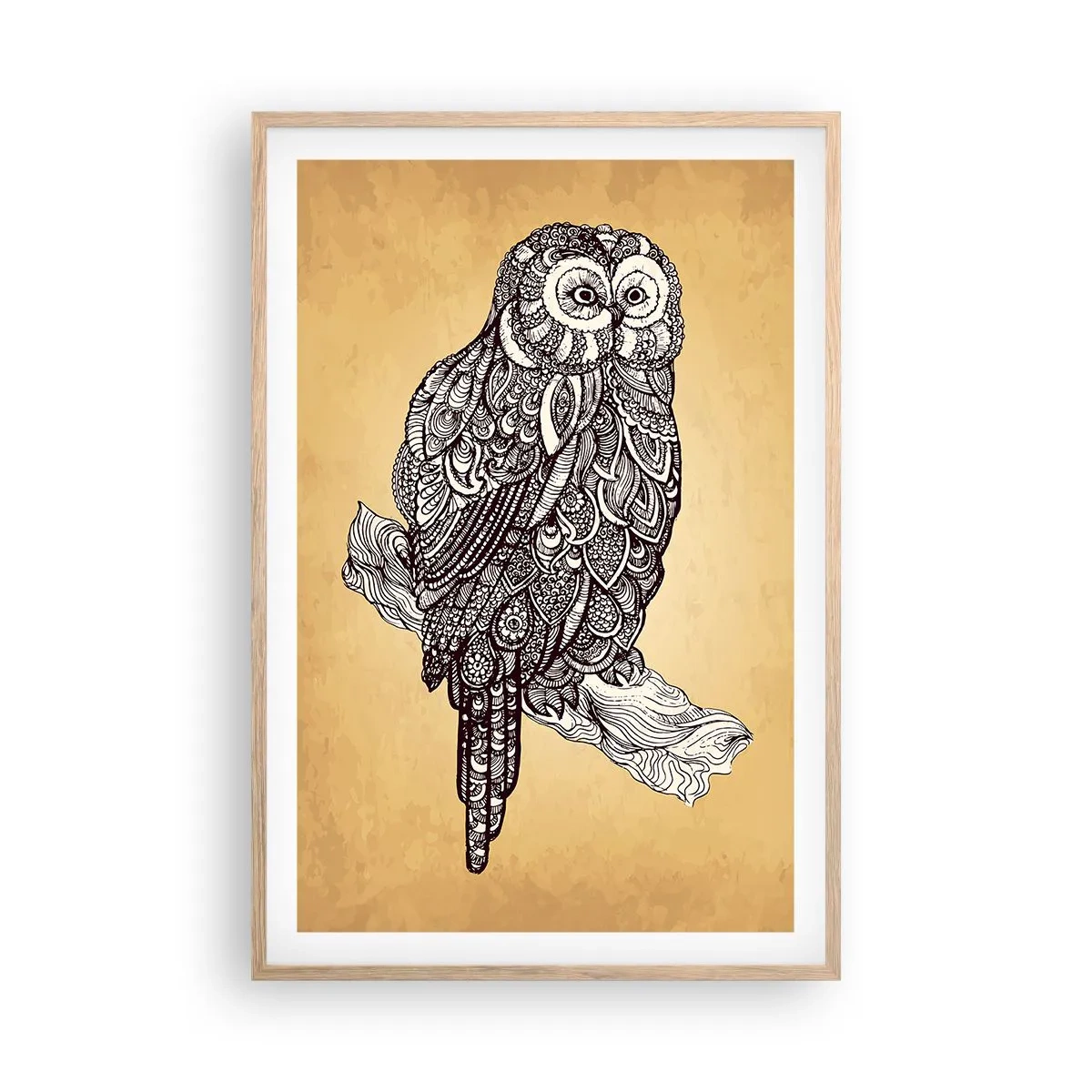 Plagát v ráme zo svetlého duba - Majstrovské ornamenty múdrosti - 61x91 cm