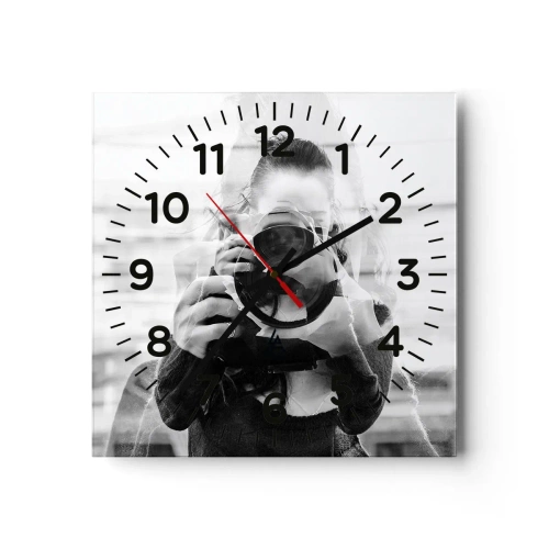 Nástenné hodiny - Tvorca a materiál - 30x30 cm