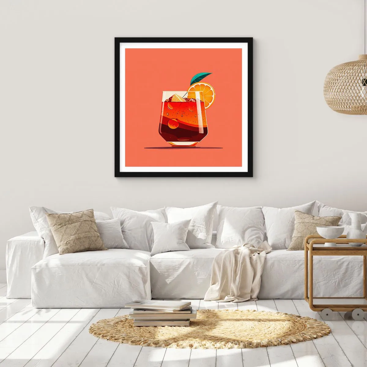 Plagát v čiernom ráme - Letné osvieženie - 50x50 cm