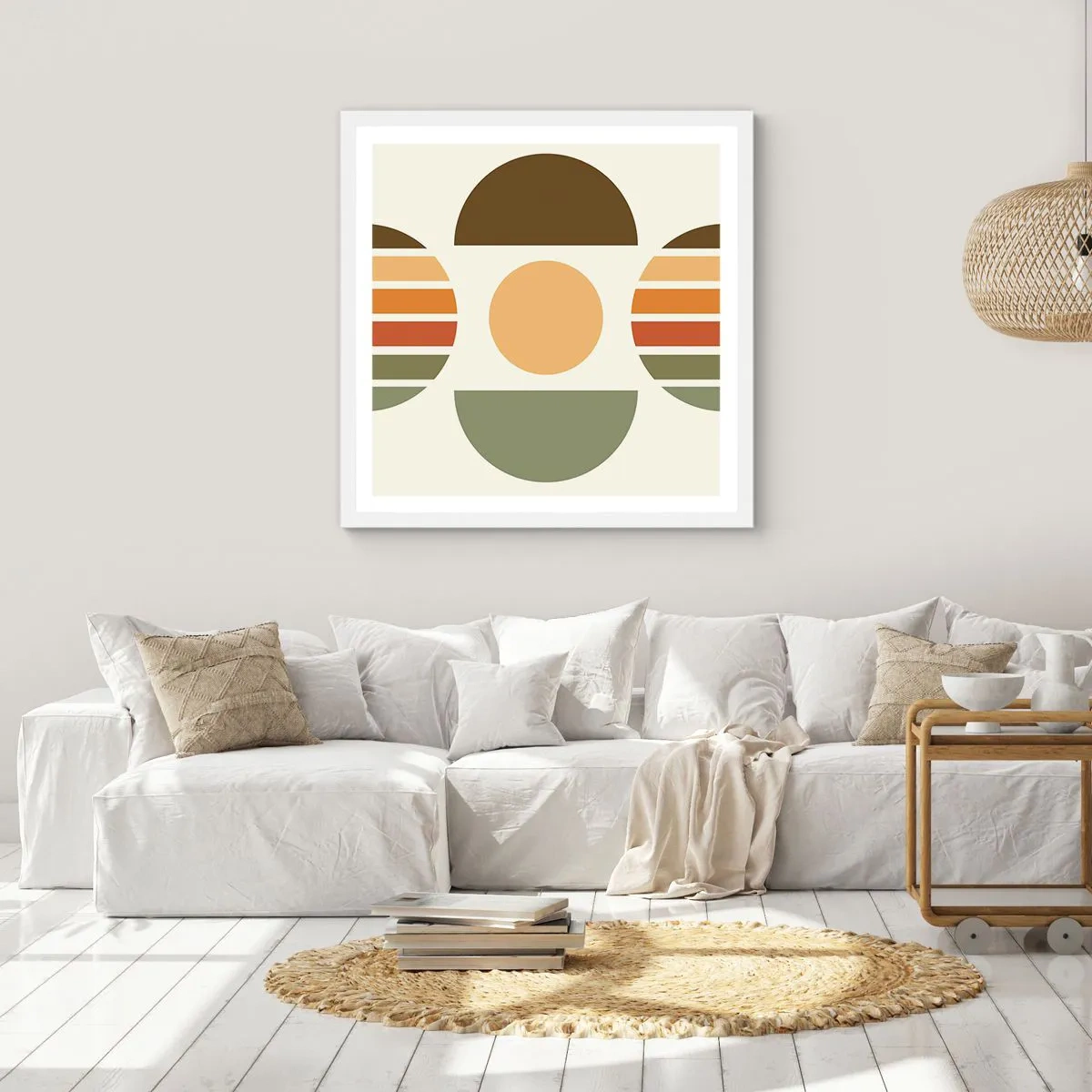 Plagát v bielom ráme - Vo farbách zeme - 60x60 cm