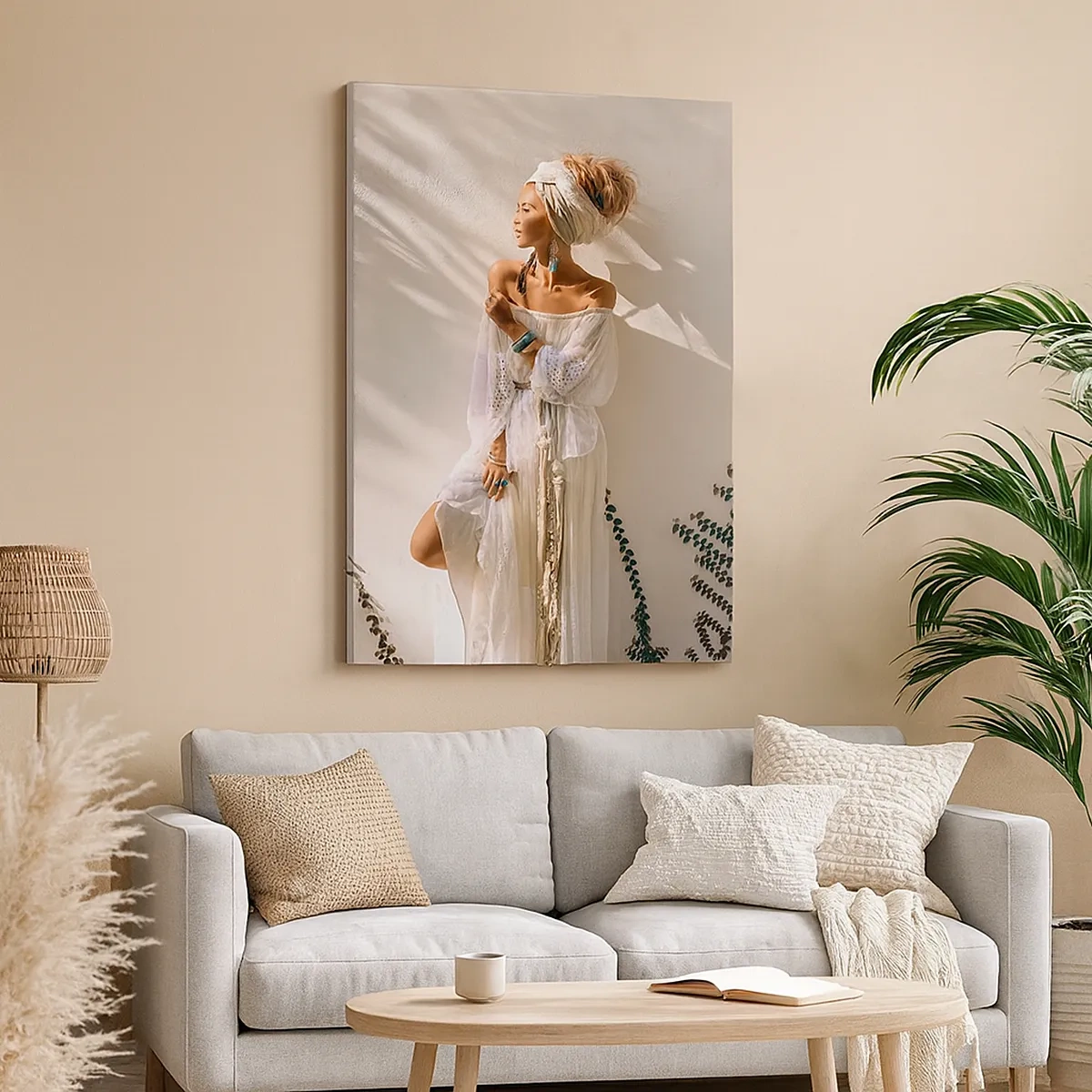 Obraz na plátne - Slnko a dievča - 50x70 cm