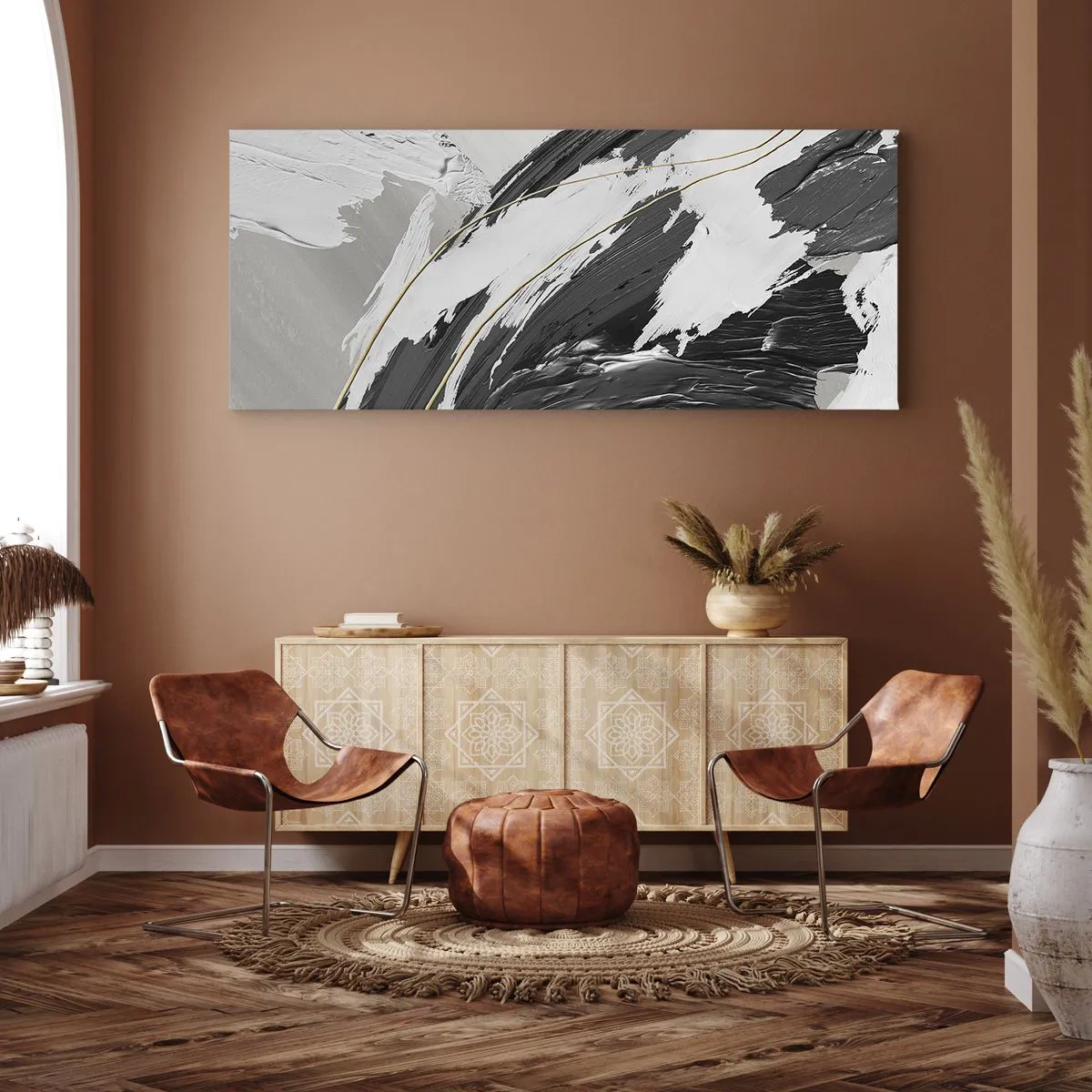 Obraz na plátne - Veľkorysá abstrakcia - 160x50 cm