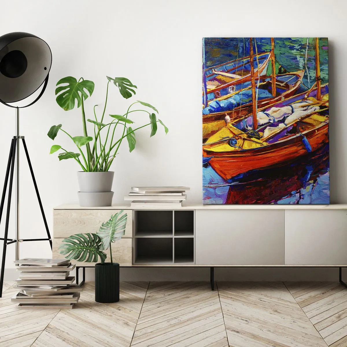 Obraz na plátne - Na vode hustej od farieb - 50x70 cm