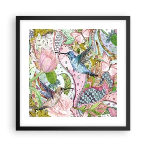 Plagát v čiernom ráme - Zamotané do lián - 40x40 cm