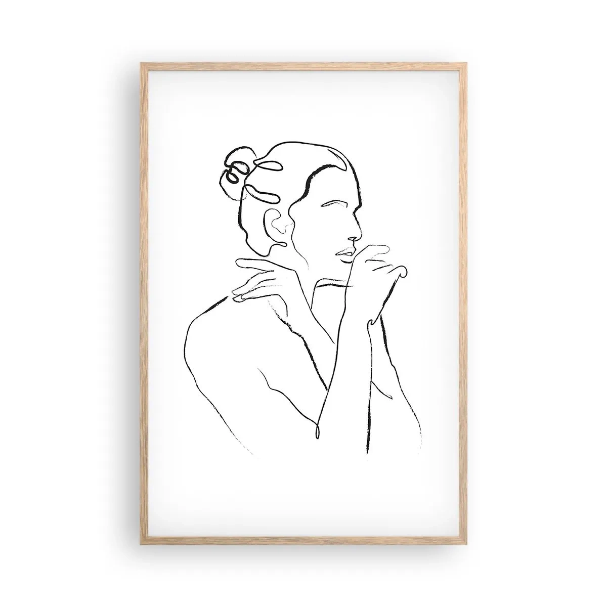 Plagát v ráme zo svetlého duba - Akt: zmyselné tajomstvo - 61x91 cm