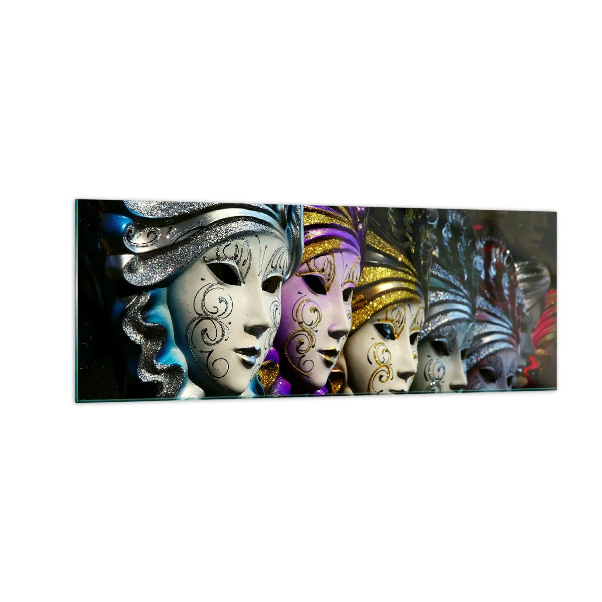 Obraz na skle - Tajomstvo v zlatej a v striebornej - 140x50 cm