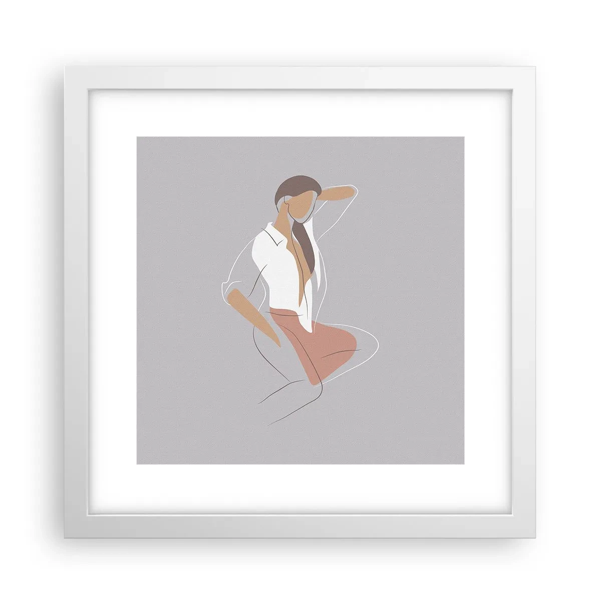 Plagát v bielom ráme - Obrys pôvabu - 30x30 cm