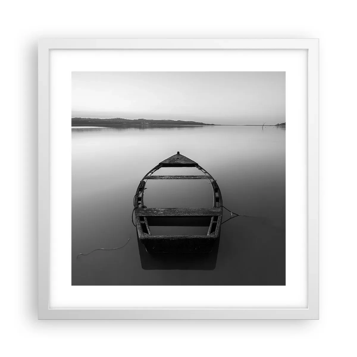 Plagát v bielom ráme - Túžba a melanchólia - 40x40 cm