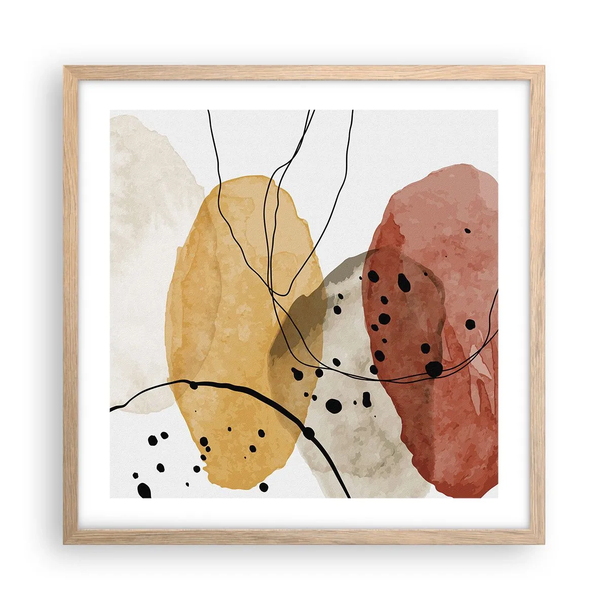 Plagát v ráme zo svetlého duba - Ako ľahký, priezračný vzduch - 50x50 cm