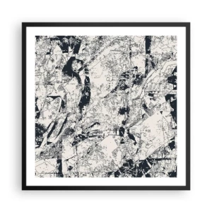 Plagát v čiernom ráme - Prelínanie protikladov - 60x60 cm