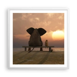 Plagát v bielom ráme - Je skvelé spolu mlčať - 60x60 cm