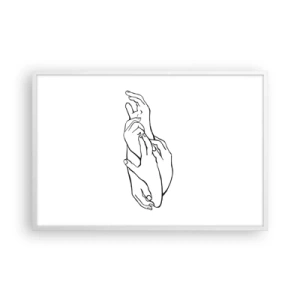 Plagát v bielom ráme - Dobrý dotyk - 91x61 cm