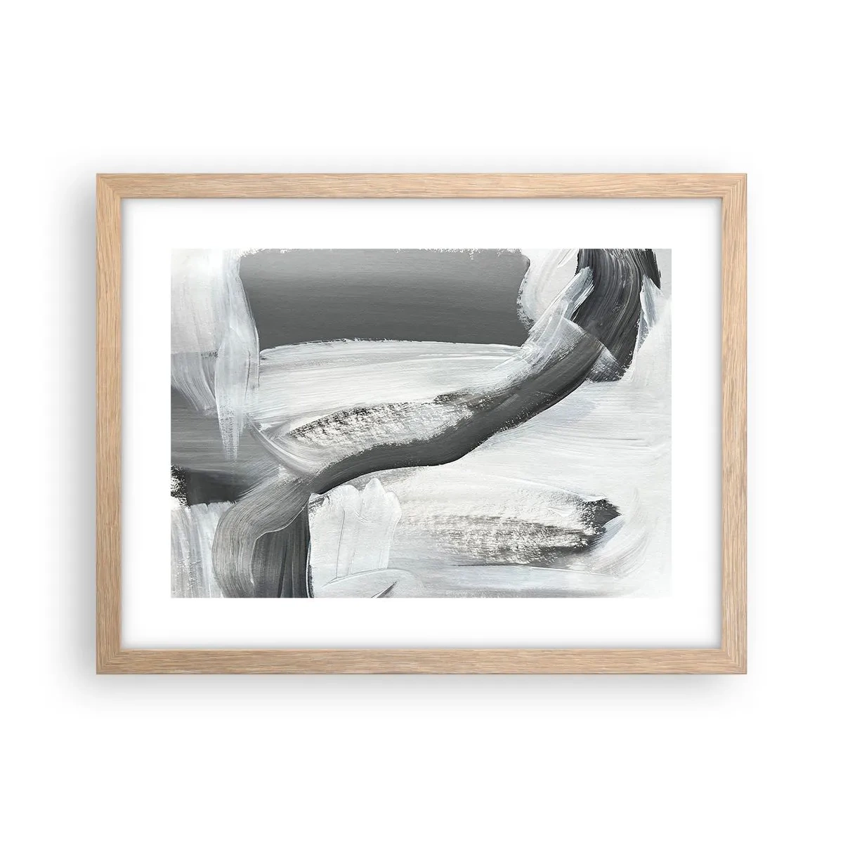 Plagát v ráme zo svetlého duba - Pevným pohybom - 40x30 cm