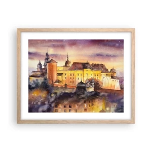 Plagát v ráme zo svetlého duba - Dejiny a rozprávka - 50x40 cm