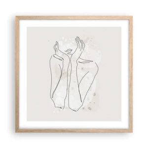 Plagát v ráme zo svetlého duba - Zasnený okamih - 50x50 cm