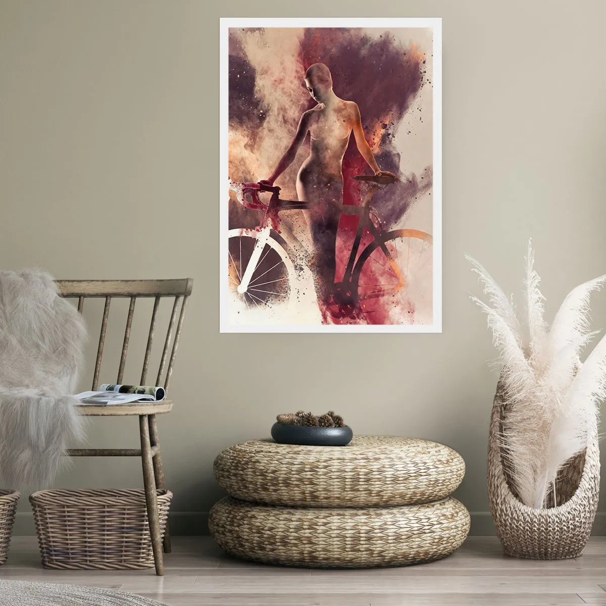 Plagát - Cyklistická duša v mramorových tvaroch - 61x91 cm