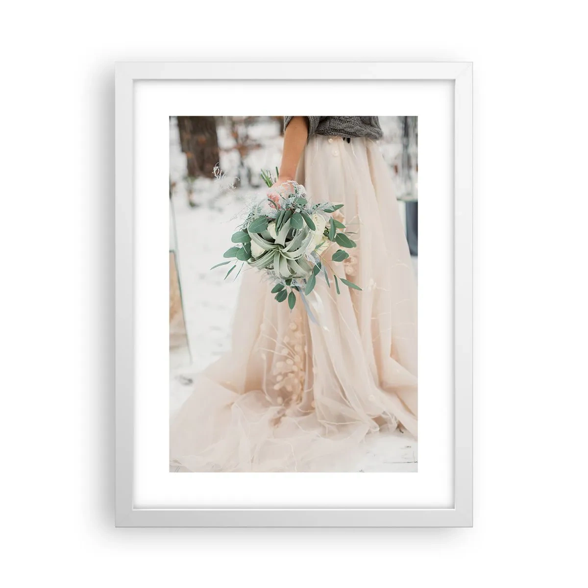 Plagát v bielom ráme - A žili šťastne až do smrti - 30x40 cm