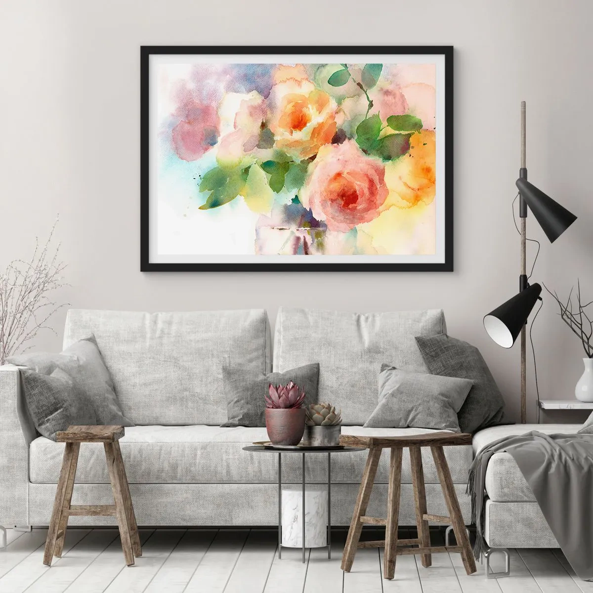 Plagát v čiernom ráme - Jemné ako akvarel - 70x50 cm
