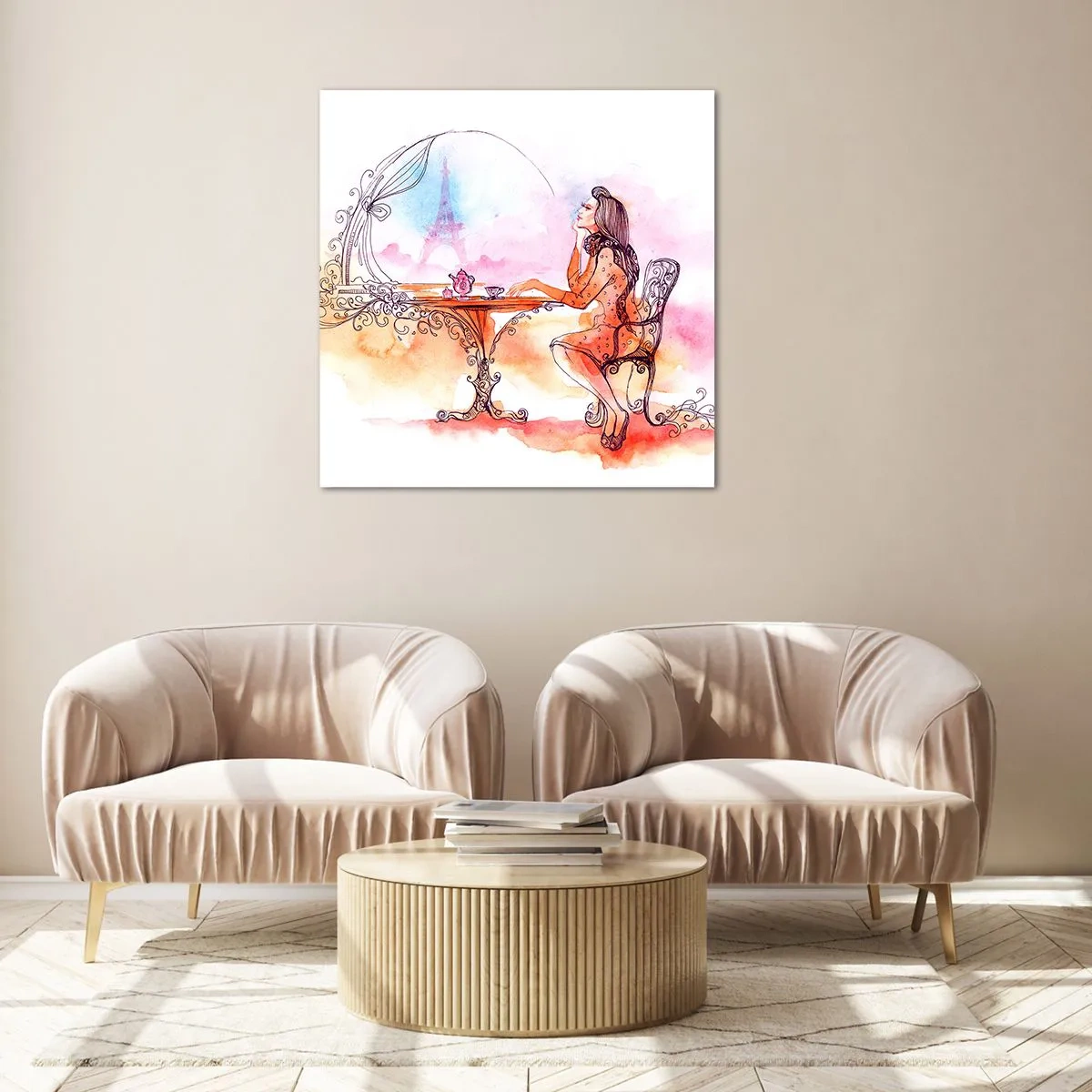 Obraz na skle - Parížska elegancia - 40x40 cm