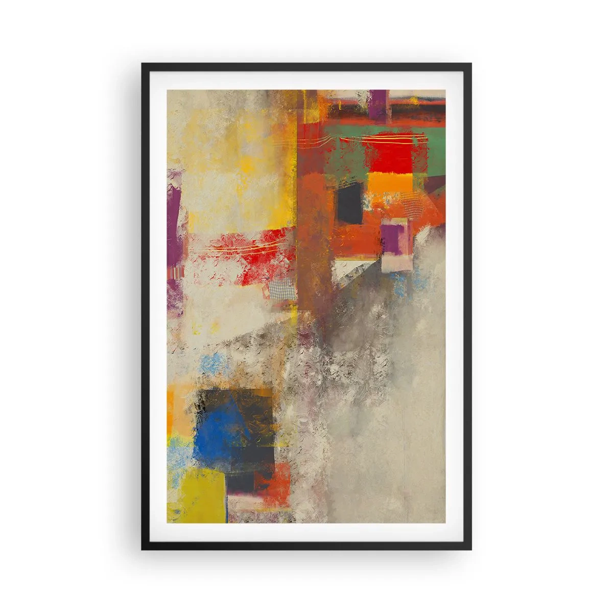 Plagát v čiernom ráme - Geometria farieb - 61x91 cm