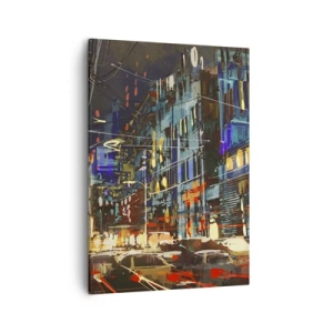 Obraz na plátne - Večerný pouličný ruch - 50x70 cm