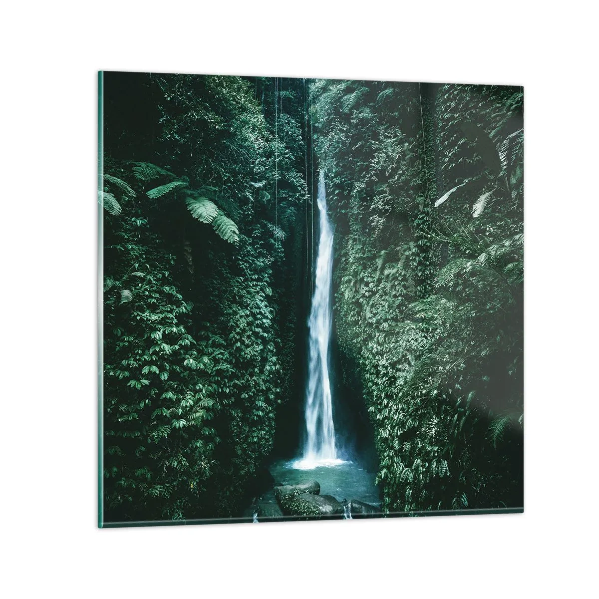 Obraz na skle - Tropický prameň - 60x60 cm