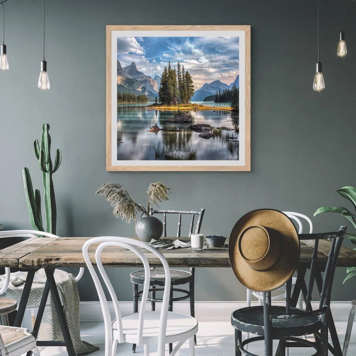 Plagát v ráme zo svetlého duba - Pri veľkej a čistej vode… - 40x40 cm