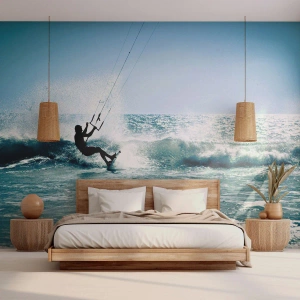 Fototapeta Premium Sand - Nechajte sa uniesť - Šport, Kitesurfing, More - 400x280 cm