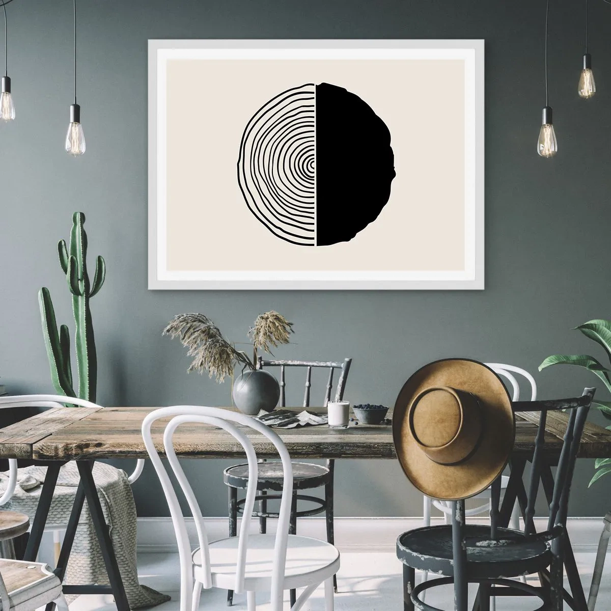 Plagát v bielom ráme - Pol na pol - 50x40 cm