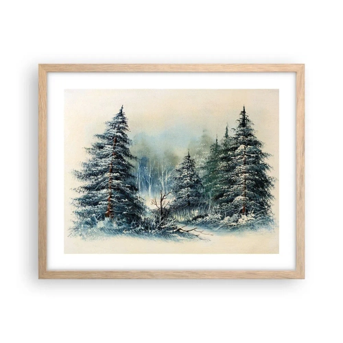 Plagát v ráme zo svetlého duba - Pripravenie na Vianoce - 50x40 cm